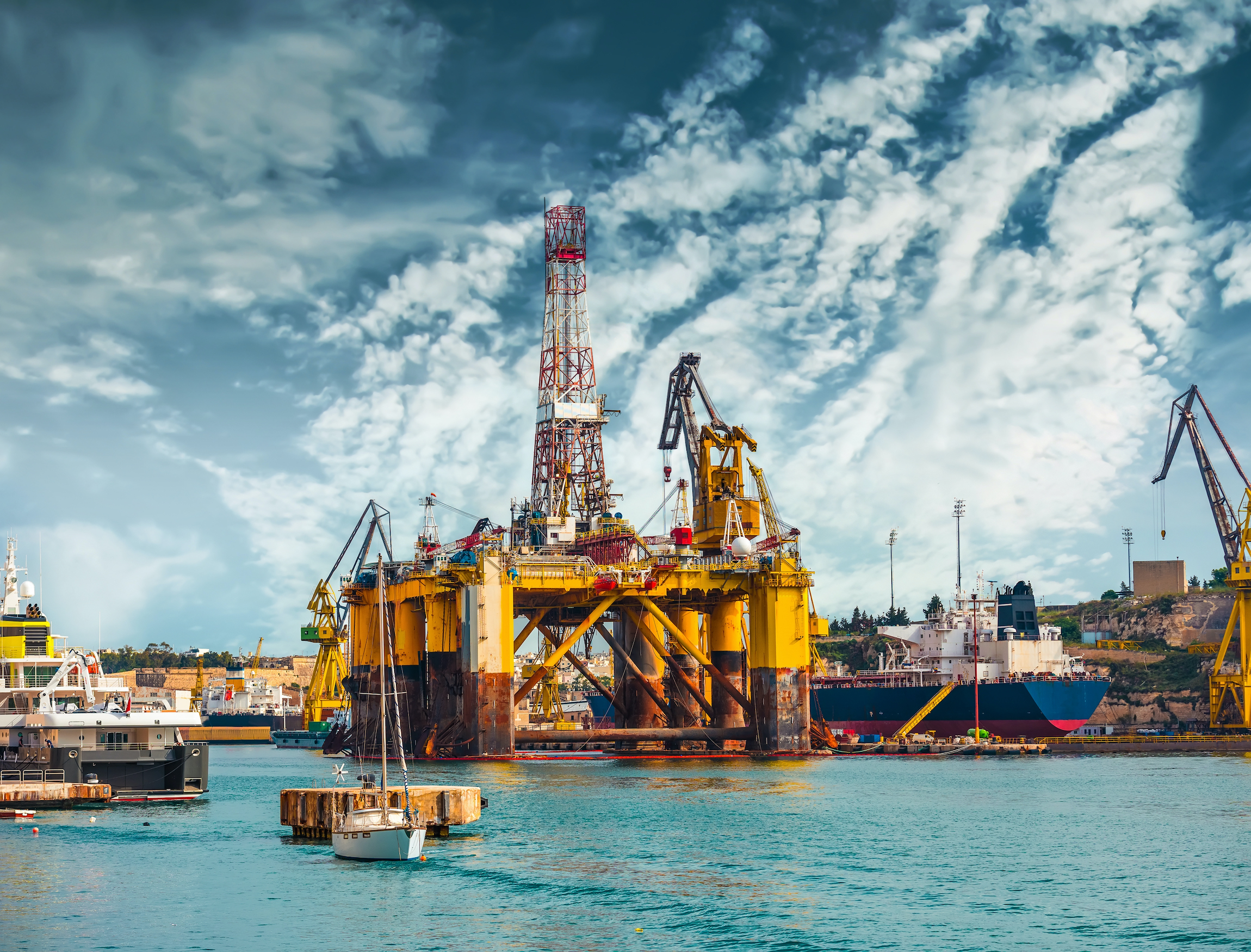 oil platform in repair oil offshore platform in repair, Malta